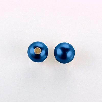 Czech Glass Pearl 1-Hole Ball - 10MM NAVY 70467