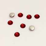 Plastic Flat Back Foiled Cabochon - Round 05MM RUBY