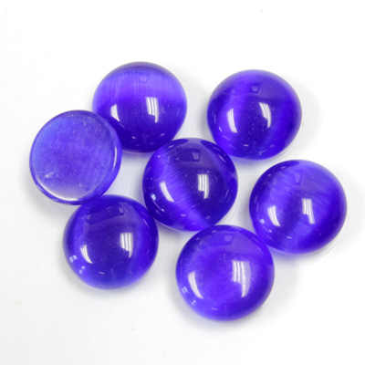 Fiber-Optic Cabochon - Round 11MM CAT'S EYE ROYAL BLUE