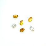 Plastic Point Back Foiled Stone - Oval 06x4MM TOPAZ