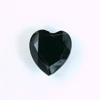Glass Point Back Tin Table Cut (TTC) Opaque - Heart 15x14MM JET