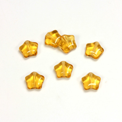 Czech Pressed Glass Bead - Star 08MM TOPAZ