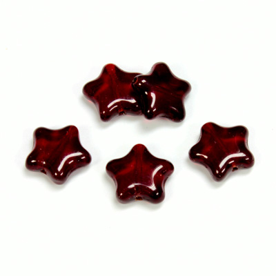 Czech Pressed Glass Bead - Star 12MM GARNET