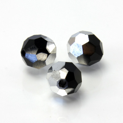 Preciosa Crystal Bead Regular Cut - Round 04MM SILVER/JET