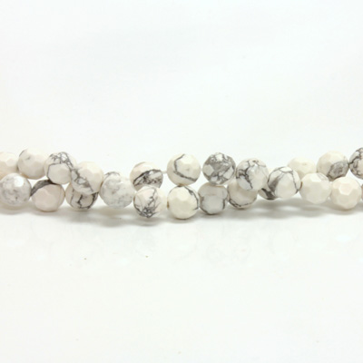 Gemstone Bead - Faceted Round 06MM WHITE HOWLITE