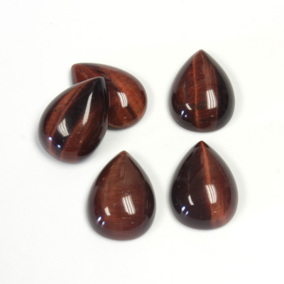 Gemstone Cabochon - Pear 14x10MM TIGEREYE RED