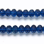 Czech Glass Fire Polish Bead - Rondelle Donut 09x6MM CAPRI BLUE