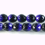 Czech Glass Fire Polish Bead - Round 10MM BLACK-DEEP BLUE 89100