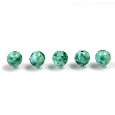 Czech Glass Lampwork Bead - Round 06MM CHINESE JADE