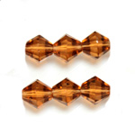 Czech Glass Fire Polished Bead - Bicone 10MM SMOKE TOPAZ