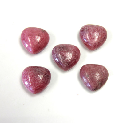 Gemstone Cabochon - Heart 12MM RHODONITE