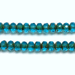 Czech Glass Fire Polish Bead - Rondelle Donut 05x3MM CAPRI BLUE with DIFFUSION