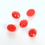 Plastic Flat Back Rose Cut Rhinestone - Oval 10x8MM CORAL