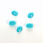 Plastic Flat Back Rose Cut Rhinestone - Oval 08x6MM TURQUOISE