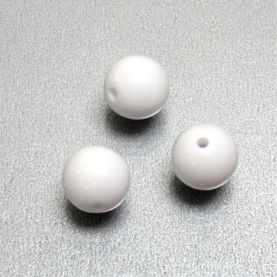 Plastic Bead - Opaque Color Smooth Round 12MM WHITE