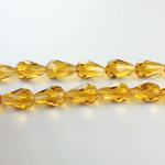 Chinese Cut Crystal Bead - Pear 11x7MM TOPAZ