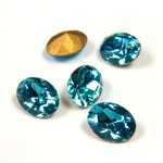 Swarovski Crystal Foiled Point Back Tin Table Cut (TTC) Fancy Stone - Oval 08x6MM BLUE ZIRCON
