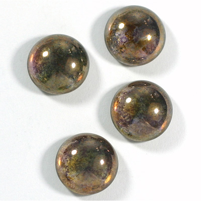 Glass Medium Dome Coated Cabochon - Round 15MM LUSTER TAUPE