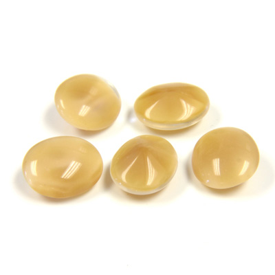 Glass Point Back Buff Top Stone Opaque Doublet - Oval 10x8MM BEIGE MOONSTONE