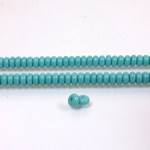 Czech Pressed Glass Bead - Smooth Rondelle 4MM TURQUOISE