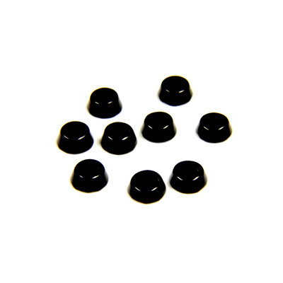 Gemstone Flat Back Single Bevel Buff Top Stone - Round 05MM BLACK ONYX