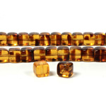 Czech Pressed Glass Bead - Cube 05x7MM TORTOISE