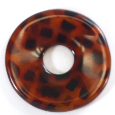 Plastic  Bead - Mixed Color Smooth Round Donut 59MM TOKYO TORTOISE