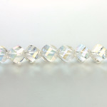 Indian Cut Crystal Bead - Helix Twisted 08MM CRYSTAL AB