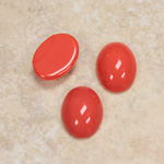 Glass Medium Dome Opaque Cabochon - Oval 16x12MM CORALLINE