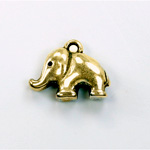 Metalized Plastic Pendant- Elephant 20x15MM ANT GOLD