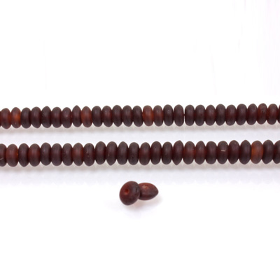 Czech Pressed Glass Bead - Smooth Rondelle 4MM MATTE GARNET