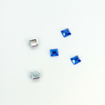 Plastic Flat Back Foiled Rose Cut Rhinestone - Square 04x4MM SAPPHIRE