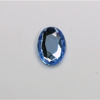 Glass Flat Back Rose Cut Faceted Foiled Stone - Oval 14x10MM LT SAPPHIRE