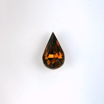 Glass Point Back Foiled Tin Table Cut (TTC) Stone - Pear 10x6MM SMOKE TOPAZ