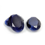 Fiber-Optic Flat Back Stone with Faceted Top and Table - Oval 18x13MM CAT'S EYE BLUE