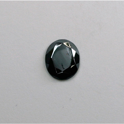 Glass Flat Back Rose Cut Faceted Stone - Oval 12x10MM HEMATITE Coated