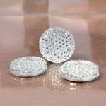 Plastic Flat Back Foiled Stone with Pave Top - Round 16MM CRYSTAL