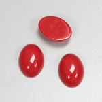 Plastic Flat Back Opaque Cabochon - Oval 18x13MM RED