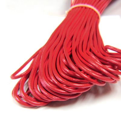 Leather Cord Round 2MM Regular Dyed RED