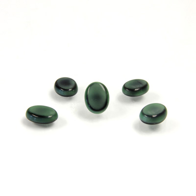 Glass Low Dome Buff Top Cabochon - Oval 08x6MM SPINEL GREEN