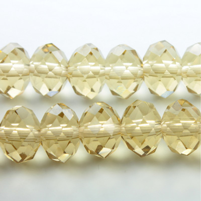 Chinese Cut Crystal Bead - Rondelle 08x10MM LIGHT TOPAZ