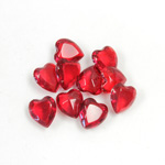 Glass Point Back Tin Table Cut (TTC) Unfoiled - Heart Shape 09x8MM RUBY