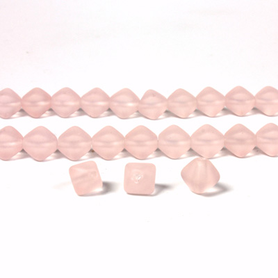 Czech Pressed Glass Bead - Smooth Bicone 06MM MATTE ROSALINE