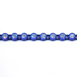 Plastic Rhinestone Banding 1 Row PP17 (SS8) CRYSTAL AB-ROYAL BLUE