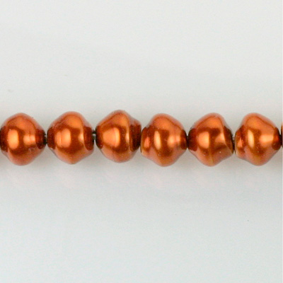 Czech Glass Pearl Bead - Snail Shell 08MM PUMPKIN 14321