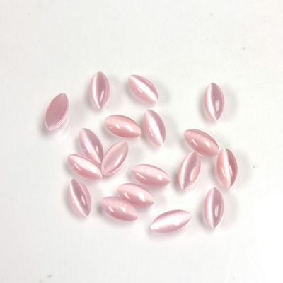 Fiber-Optic Cabochon - Navette 05x2.5MM CAT'S EYE LT PINK