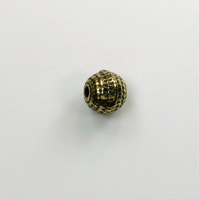 Metalized Plastic Bead - Sand Round 08MM ANT GOLD