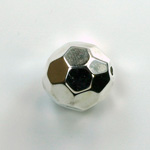 Metalized Plastic Faceted Bead - Round 16MM SILVER