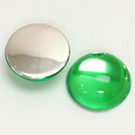 Plastic Flat Back Foiled Cabochon - Round 20MM PERIDOT