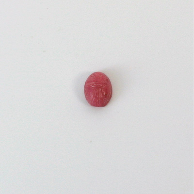 Gemstone Flat Back Carved Scarab 08x6MM RHODONITE